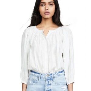 Old Navy White Pleated Blouse
